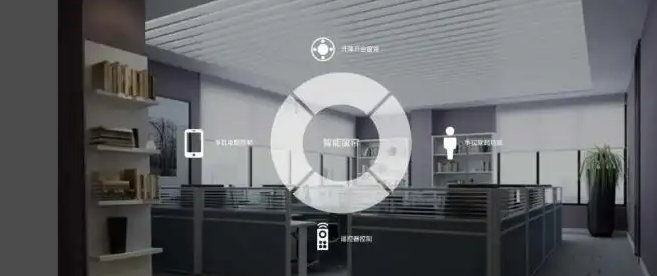 智能辦公室改造提高工作效率。效果圖