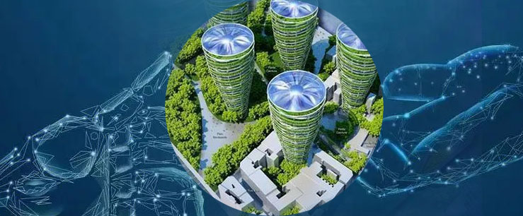 智慧建筑減碳三大措施。效果圖